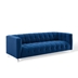 Mesmer Channel Tufted Button Performance Velvet Sofa - Navy