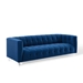 Mesmer Channel Tufted Button Performance Velvet Sofa - Navy - MOD6005