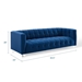 Mesmer Channel Tufted Button Performance Velvet Sofa - Navy - MOD6005