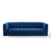 Mesmer Channel Tufted Button Performance Velvet Sofa - Navy - MOD6005