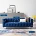 Mesmer Channel Tufted Button Performance Velvet Sofa - Navy - MOD6005