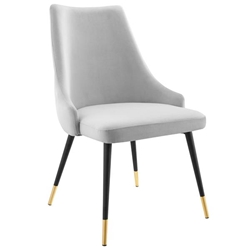 Adorn Tufted Performance Velvet Dining Side Chair - Light Gray 