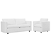 Activate Upholstered Fabric Sofa and Armchair Set - White