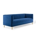 Shift Channel Tufted Performance Velvet Sofa - Navy