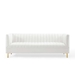 Shift Channel Tufted Performance Velvet Sofa - White - MOD6670