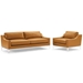 Harness Stainless Steel Base Leather Sofa & Armchair Set - Tan - MOD6875