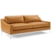 Harness Stainless Steel Base Leather Sofa & Armchair Set - Tan - MOD6875