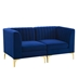 Triumph Channel Tufted Performance Velvet Loveseat - Navy