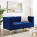 Triumph Channel Tufted Performance Velvet Loveseat - Navy - MOD7006