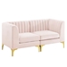 Triumph Channel Tufted Performance Velvet Loveseat - Pink - MOD7007