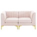 Triumph Channel Tufted Performance Velvet Loveseat - Pink - MOD7007