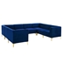 Triumph Channel Tufted Performance Velvet 8-Piece Sectional Sofa - Navy