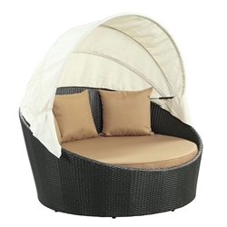 Siesta Canopy Outdoor Patio Daybed - Espresso Mocha 