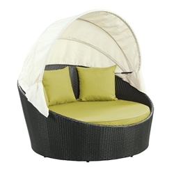 Siesta Canopy Outdoor Patio Daybed - Espresso Peridot 