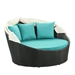 Siesta Canopy Outdoor Patio Daybed - Espresso Turquoise - MOD7259