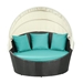 Siesta Canopy Outdoor Patio Daybed - Espresso Turquoise - MOD7259