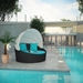 Siesta Canopy Outdoor Patio Daybed - Espresso Turquoise - MOD7259