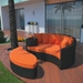 Taiji Outdoor Patio Wicker Daybed - Espresso Orange - MOD7263