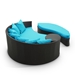 Taiji Outdoor Patio Wicker Daybed - Espresso Turquoise - MOD7266