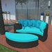 Taiji Outdoor Patio Wicker Daybed - Espresso Turquoise - MOD7266