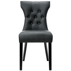 Silhouette Dining Vinyl Side Chair - Black 