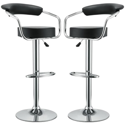 Diner Bar Stool Set of 2 - Black 