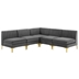 Triumph Channel Tufted Performance Velvet 5-Piece Sectional Sofa - Gray Style B