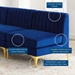 Triumph Channel Tufted Performance Velvet 5-Piece Sectional Sofa - Navy Style B - MOD7588