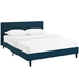 Linnea Queen Fabric Bed - Azure