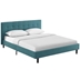 Linnea Queen Fabric Bed - Teal