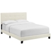 Amira King Performance Velvet Bed - Ivory