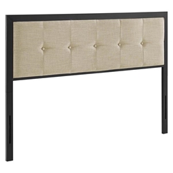 Teagan Tufted Twin Headboard - Black Beige 