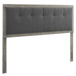 Draper Tufted Twin Fabric and Wood Headboard - Gray Charcoal 