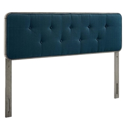 Collins Tufted Twin Fabric and Wood Headboard - Gray Azure 