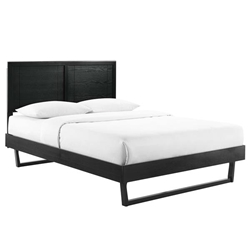 Marlee Twin Wood Platform Bed With Angular Frame - Black 