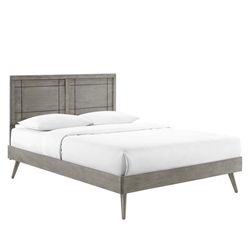 Marlee Twin Wood Platform Bed With Splayed Legs - Gray 