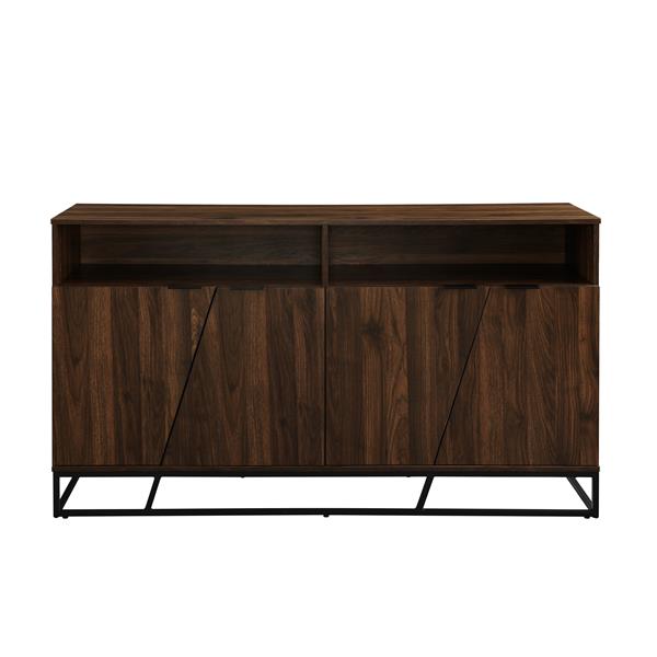 58" Angled Door Sideboard - Dark Walnut 