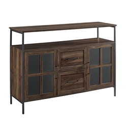 48" Industrial 3-Door Buffet - Dark Walnut 