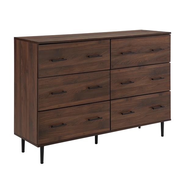 Modern Wood 6-Drawer Buffet - Dark Walnut 