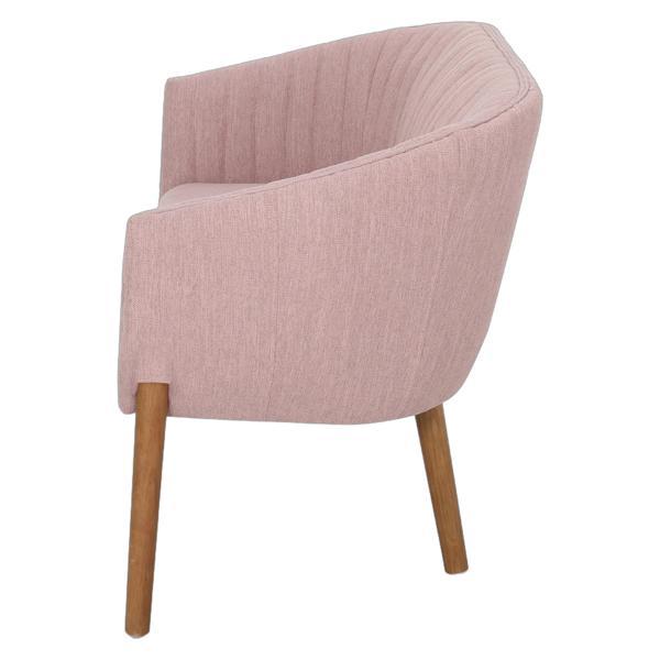 Kalimdor Loveseat - Blush Fabric - Brown Rubberwood Legs - CAB3569