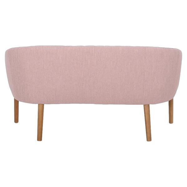 Kalimdor Loveseat - Blush Fabric - Brown Rubberwood Legs - CAB3569