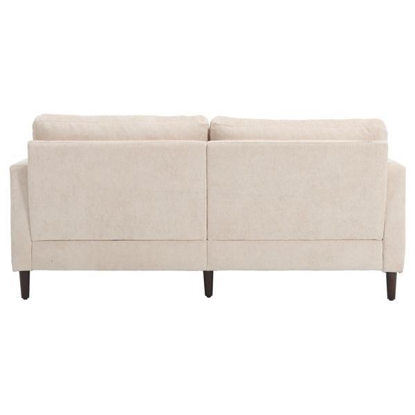 Montclair 68" Loveseat - Beige Chenille - Brown Rubber Wood Legs - CAB3644