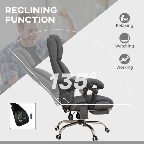 Nico Executive Massage Office Chair with 4 Vibration - Gray - CAB3684