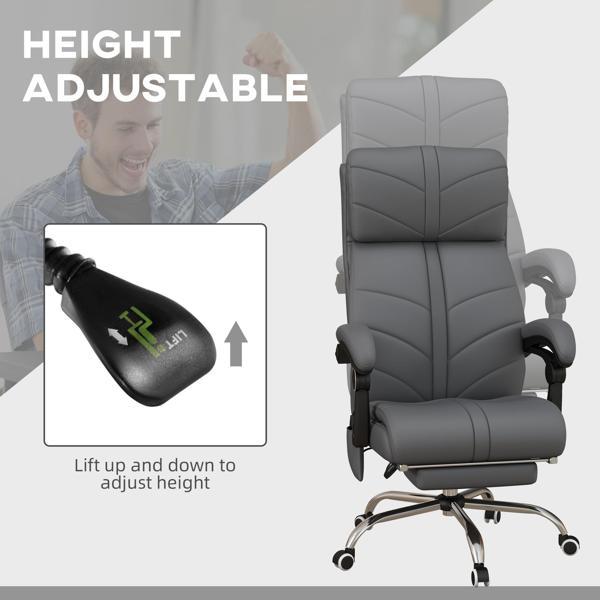 Nico Executive Massage Office Chair with 4 Vibration - Gray - CAB3684