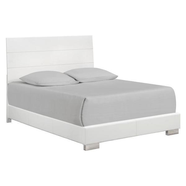 Felicity Wood Eastern King Panel Bed White High Gloss 