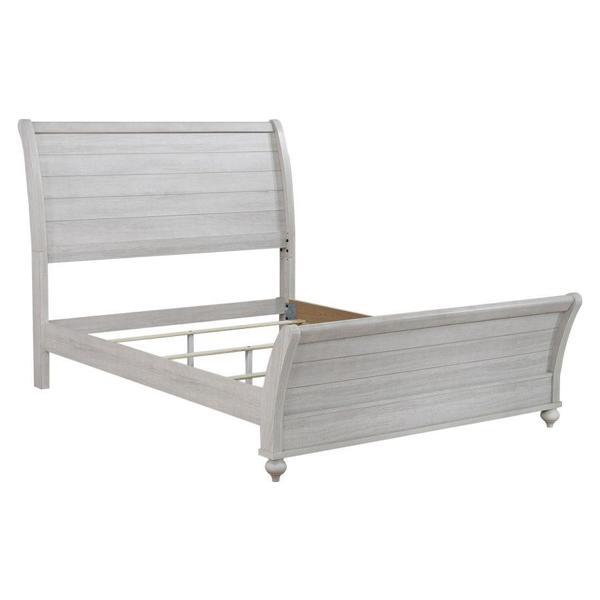 Stillwood Wood Queen Sleigh - Vintage Linen - Grey 