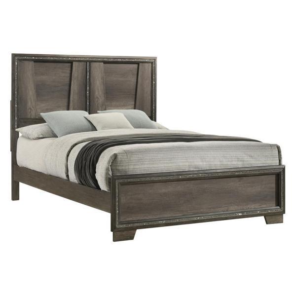 Janine Wood Eastern King Panel Bed - Grey 