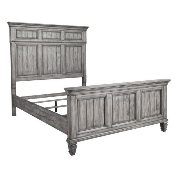 Avenue Wood Eastern King Panel Bed - Weathered - Grey 