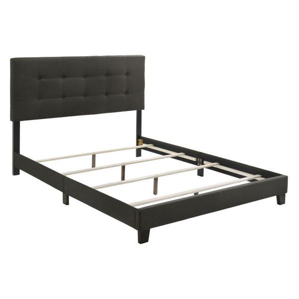 Mapes Upholstered Eastern King Panel Bed - Charcoal - Grey 