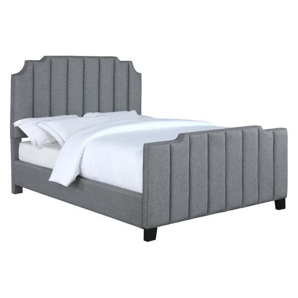 Fiona Upholstered Eastern King Panel Bed - Light - Grey 